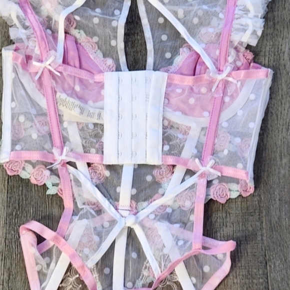 New!For Love and Lemons Pointelle Rose's Teddy - Picture 12 of 15